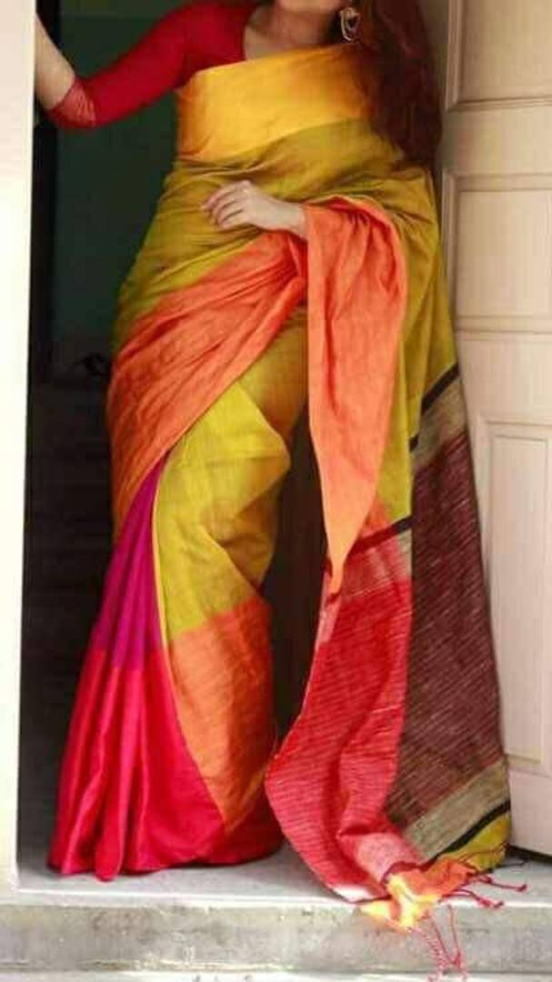 Attractive Handloom Cotton Silk Saree with Blouse piece