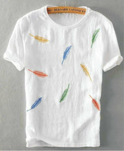 Load image into Gallery viewer, Men&#39;s White Cotton Printed Round Neck Tees
